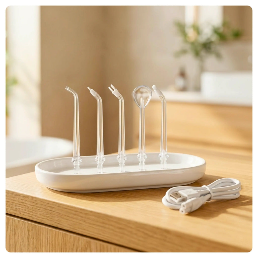 5 specialised tips from the Avelora Apex water flosser.